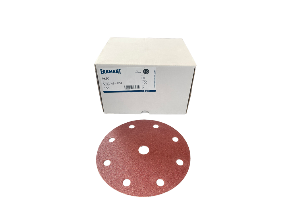 Ø150mm RKEO sliberondel med 9 huller og velcro fra EKAMANT