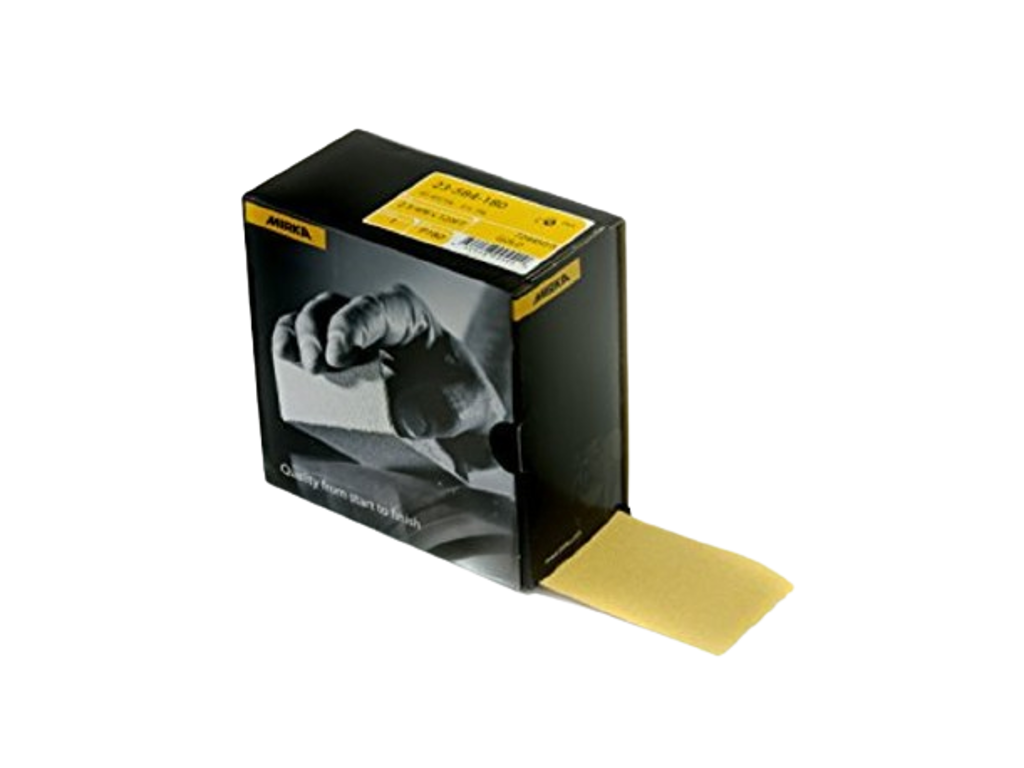 Mirka gold Rl. 70mm x 36,6m lim på bagsiden